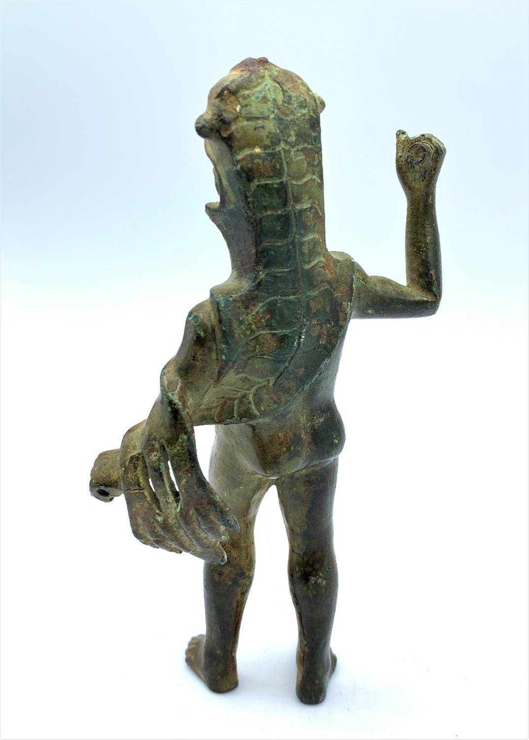 Early depiction of the lizard God in bronze, weighs 212g and is 12cm high. - Image 5 of 9