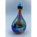 Yellow and blue holographic themed scent bottle with dipper. The height is 17cm and the width is 9.