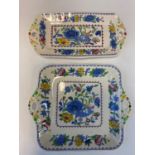 2 x Masons Ironstone Vintage Platters. Rectangular Platter `Regency` design = 28x13 cm Square