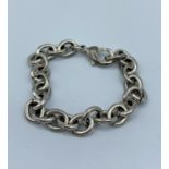 Silver link bracelet, weight 19.4g and 17cm long