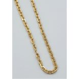 18ct yellow gold fine chain, weight 3.4g and 46cm long