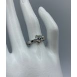 22CT WITH PALLADIUM FINISH SOLITAIRE RING. 1.10CT APPROX H COLOUR APPROX AND SI CLARITY APPROX 8.7G