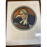 Kapp Law Journal coloured print 1925 Hon Baron Merrivale Framed (height 40cm, length 32cm)