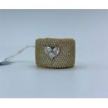 18ct yellow gold diamond set band ring 14.6g 3.50ct approx, size R