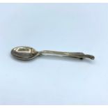 Vintage silver spoon brooch, weight 6.4g and 75mm long