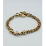 18ct yellow gold twist and link bracelet, weight 12.8g and 16cm (withdraw)