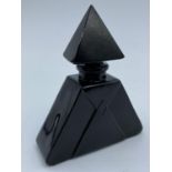 Unusual triangular black art deco scent bottle