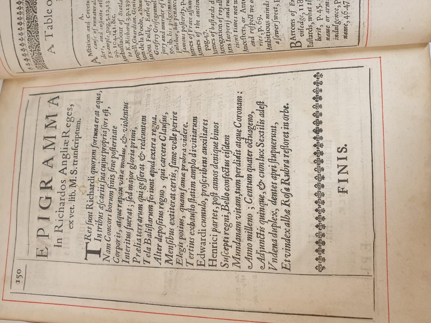 Leatherbound 1646 edition of "The Life & Reign of Richard III" printed by W.Wilson. - Image 16 of 18