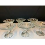 1920s Art deco glass desert dishes.