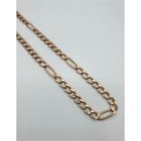 9ct rose gold linked necklace, weight 12.2g and 60cm long (Withdraw)