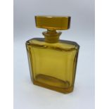 Large amber glass scent bottle from art deco period 17cm high 12cm wide