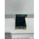 Malachite Box With Gold Plated Details 5.5x5.5x3.7cm; 176.80g (ECN 337)