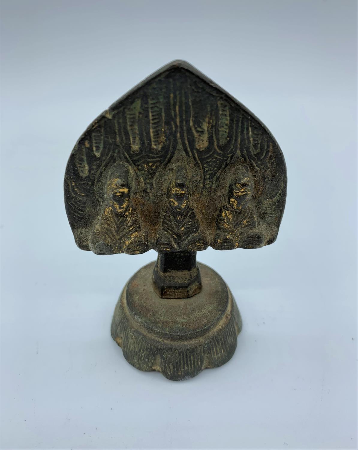 Religious bronze decoration of 3 Gods believed to be 16th century. - Image 2 of 6