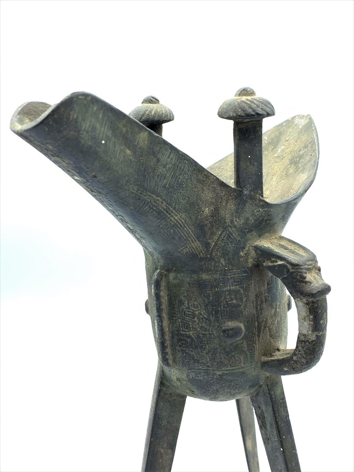 A very early patterned cooking cauldron with 3 legs which is believed to be roman. 19.5cm high - Image 6 of 9