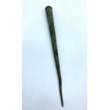 Ornate bronze nail from the roman period, weighing 76.8g and is 13cm high.