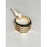 14k yellow gold ring with diamonds (approx 0.75ct), weight 12.2g and size T ECN 295