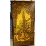 Painting on thick wooden panel believed to be 1950s. The height is 183cm and the width is 92cm.