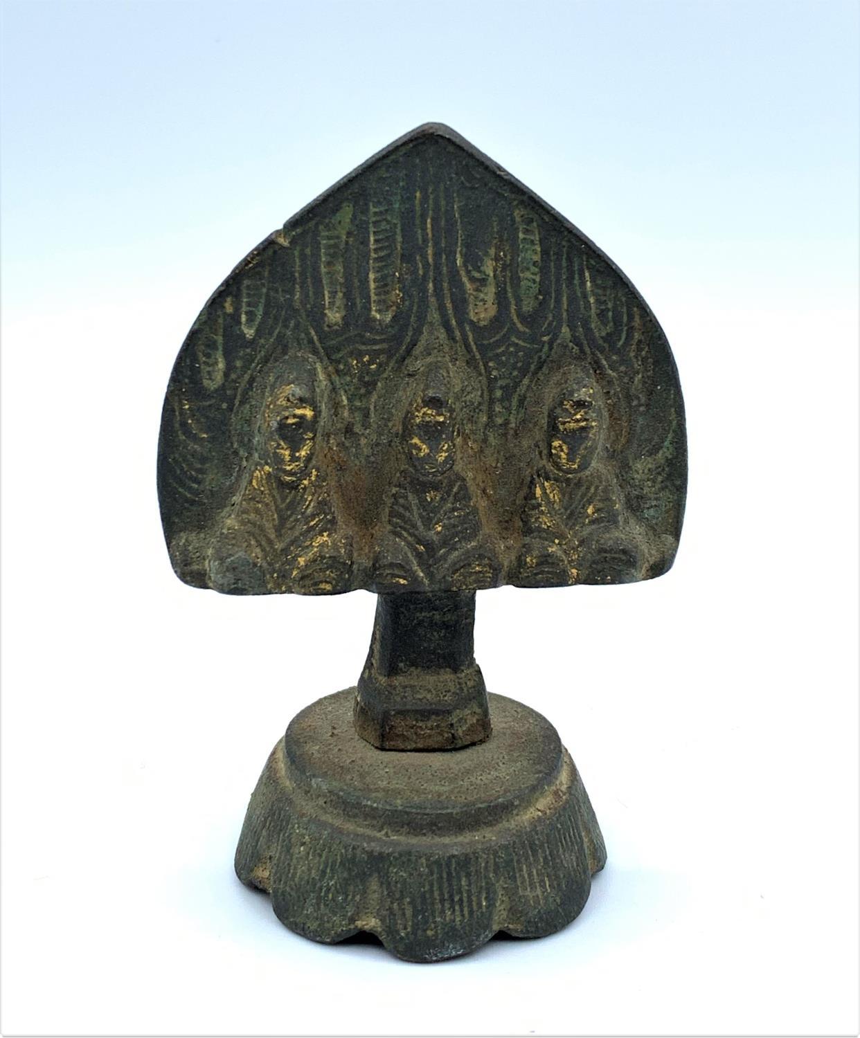 Religious bronze decoration of 3 Gods believed to be 16th century.