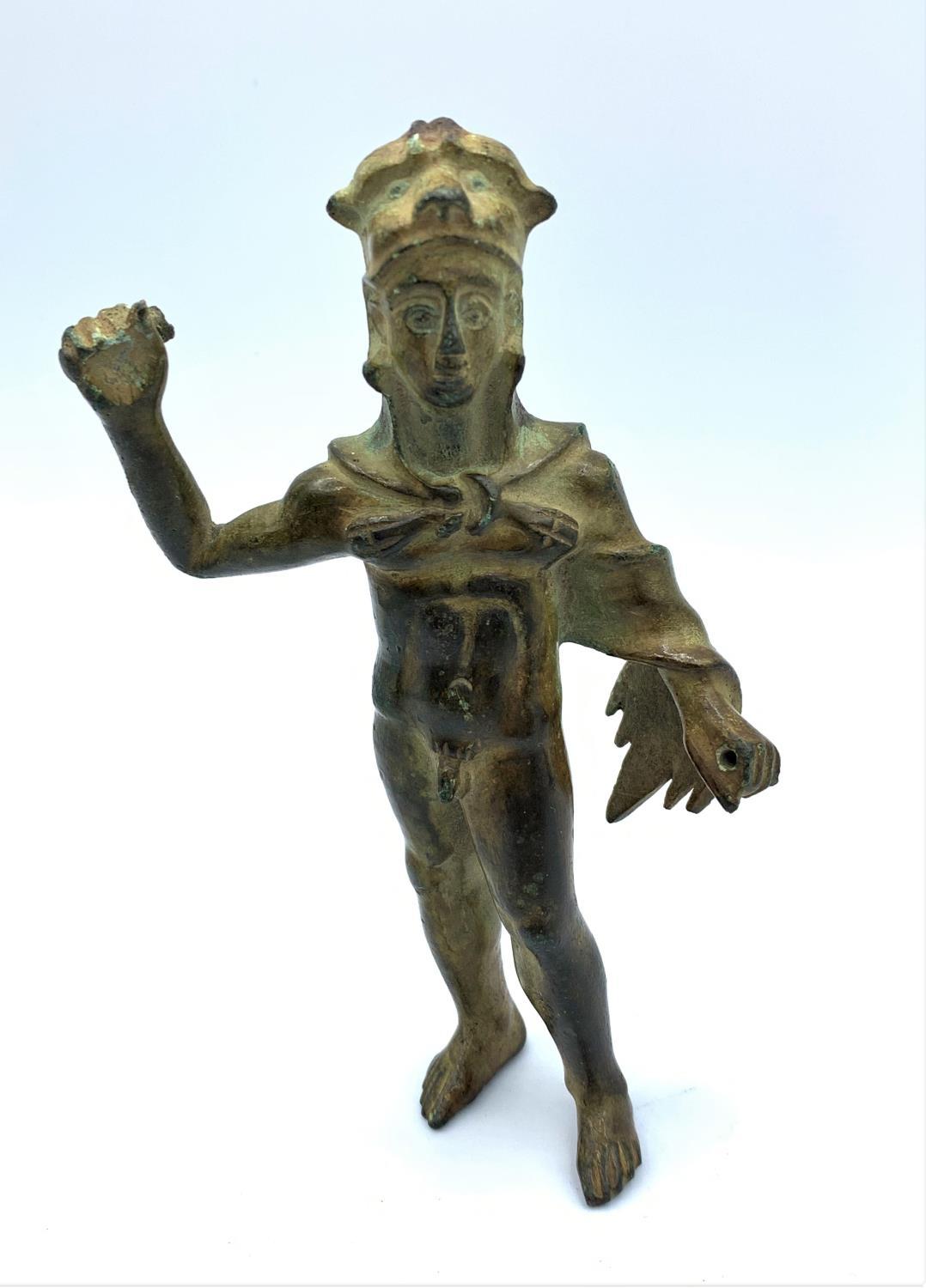 Early depiction of the lizard God in bronze, weighs 212g and is 12cm high.
