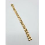 18ct yellow gold diamond encrusted bracelet, 19cm long and weight 50g