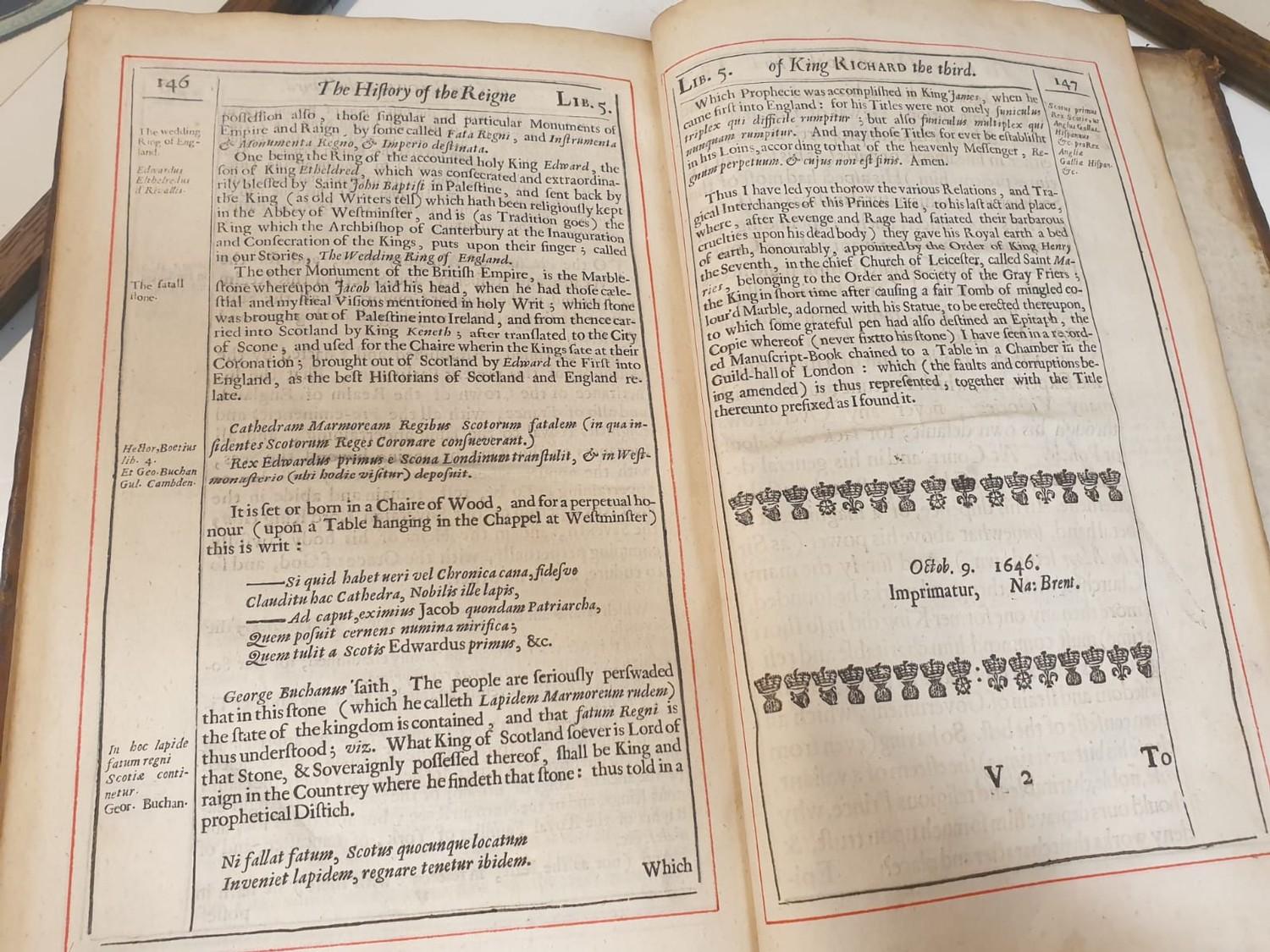 Leatherbound 1646 edition of "The Life & Reign of Richard III" printed by W.Wilson. - Image 18 of 18