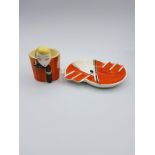 Rare Goebel commemorative Greta Garbo dish circa 1940s (marked RX 648A) with Orange ashtray (2)