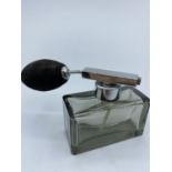 1930's perfume bottle with puffer glass and chrome