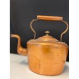 Large Vintage Copper Kettle Height - 29cm to Handle Width - 35cm to Spout Weight - 1.67 kilos