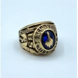American 10ct gold Fraternity ring (New York University), weight 18.5g Size V
