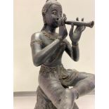 Large gilded bronze statue of angel /God / Buddha playing musical instrument. 48cm High 22cm Wide