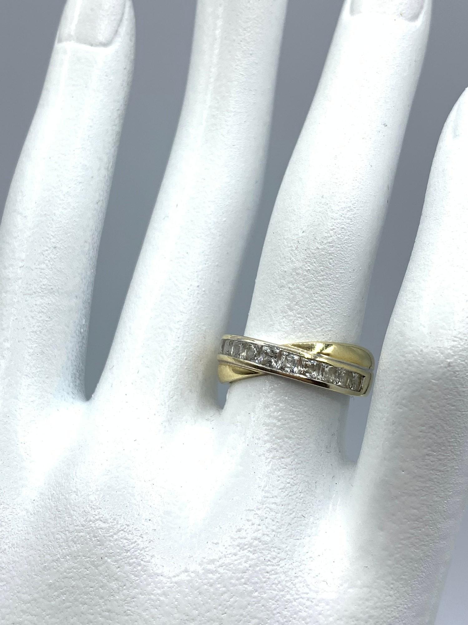 9ct yellow gold crossover ring, size K-L. - Image 6 of 6