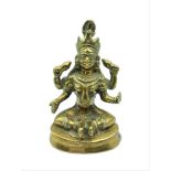 Early 19th Century Brass Oriental Deity. 321g, 9cm