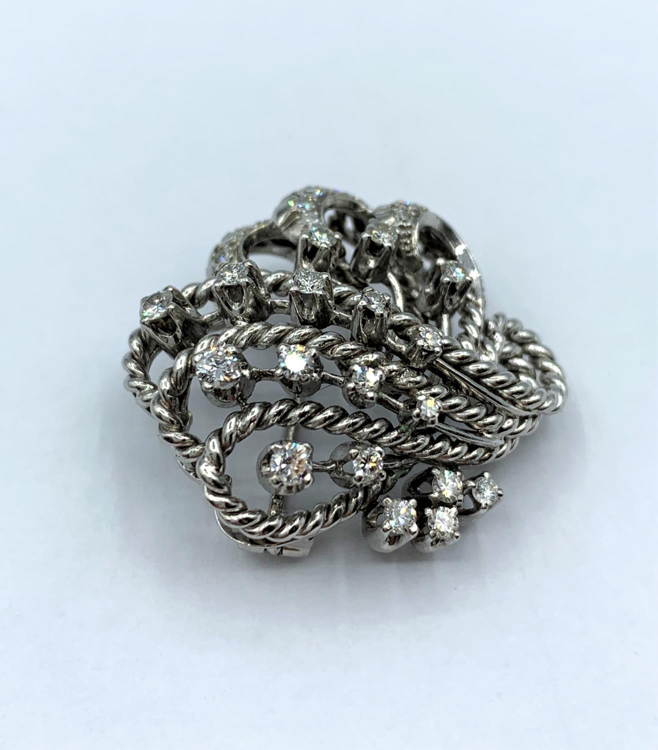 Platinum and diamond brooch, weight 12.6g - Image 13 of 14