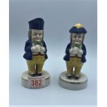 Unusual pair of Victorian Toby `Hearty Goodfellow`condiments Staffordshire style (Toby jug x2), L6 x
