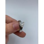 22CT WHITE GOLD WITH PALLADIUM FINISH SOLITAIRE RING. 1.10CT APPROX H COLOUR APPROX AND SI CLARITY
