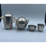 Vintage Heatmaster tea pot, coffee pot, milk & sugar set (4 pieces)