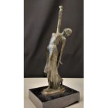 1920's bronze of Isadore Duncan, H28cm x W12cm and weight 1.6kg approx