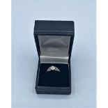Vintage 18ct gold and platinum ring with 0.4ct solitaire diamond