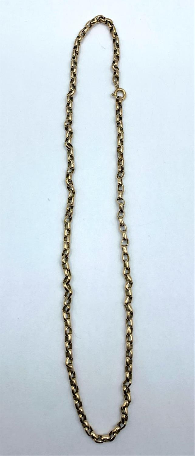 9ct belcher necklace, weight 6.8g and 18cm long - Image 2 of 4