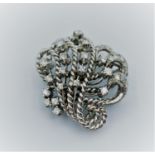 Platinum and diamond brooch, weight 12.6g