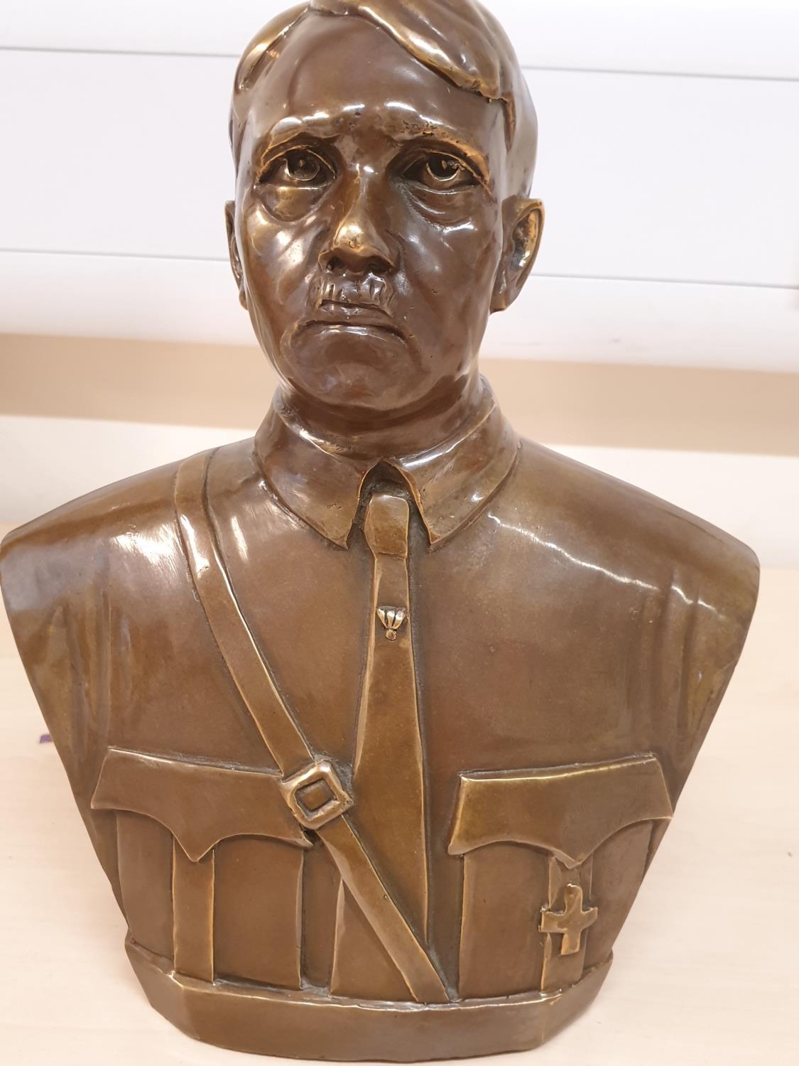 Bronze burst of Hitler, approx 25 x 20cm - Image 2 of 14