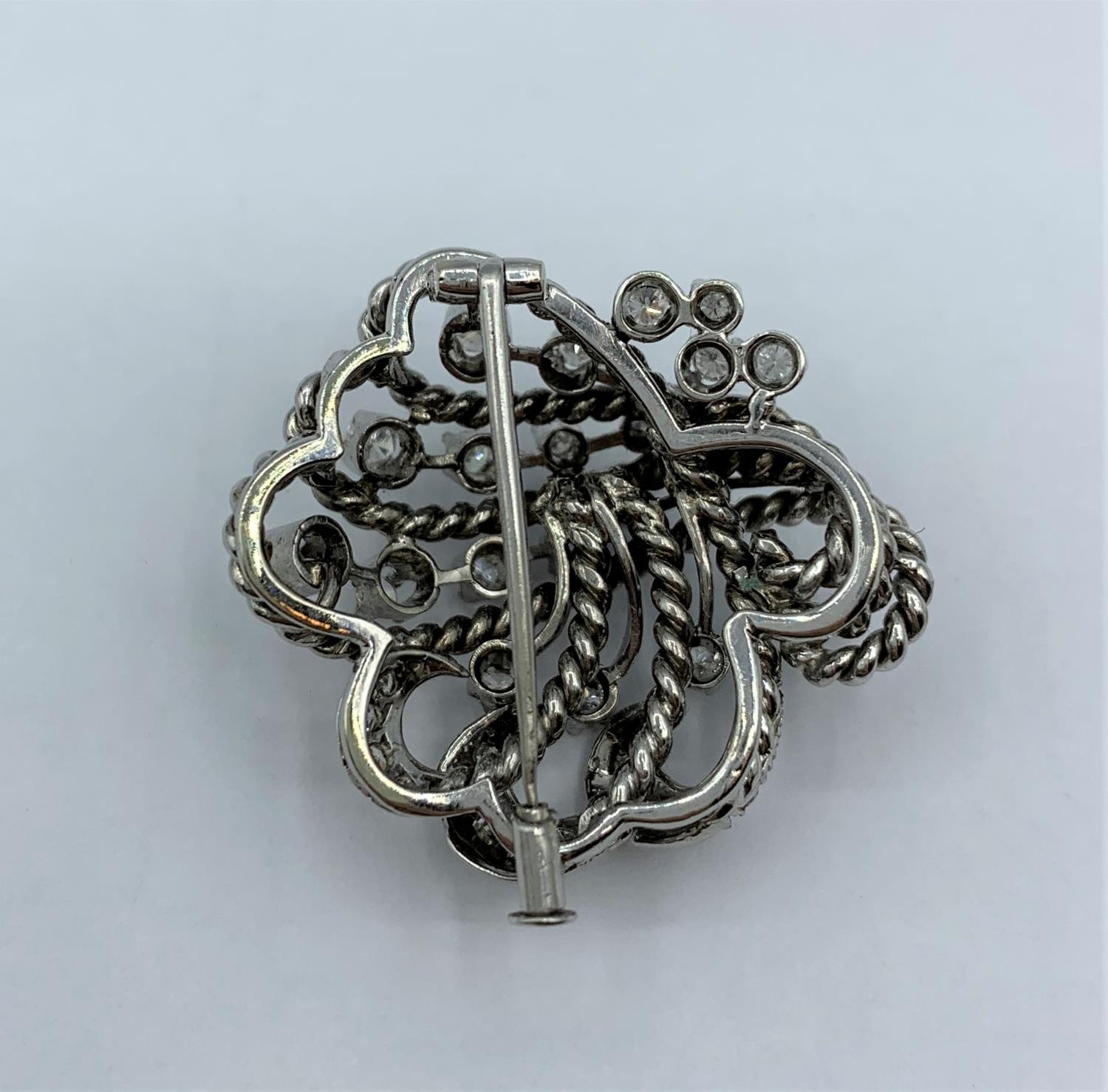 Platinum and diamond brooch, weight 12.6g - Image 10 of 14