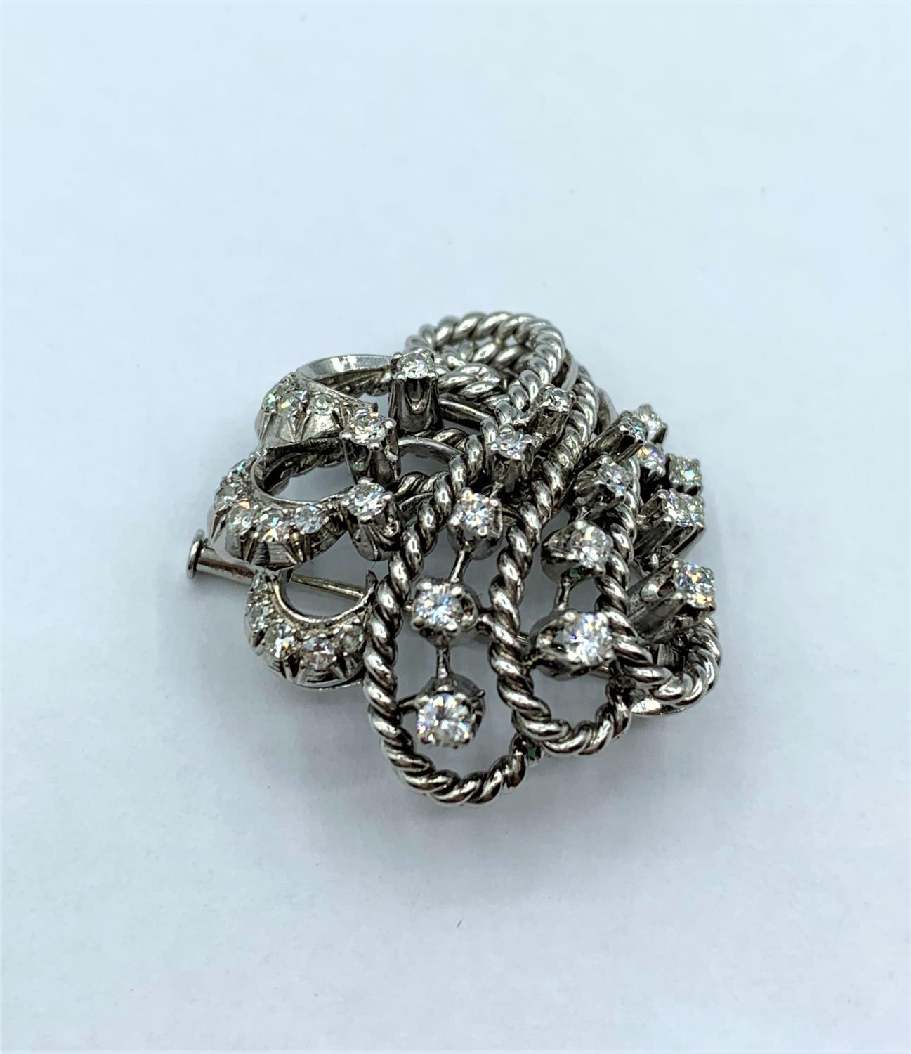 Platinum and diamond brooch, weight 12.6g - Image 11 of 14