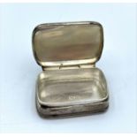 Small silver pill box, weight 10.7g and 3cm long