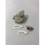 Display samples of ruby and marble, larger one 21.5g and smaller 2.3g (2)