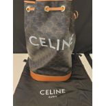 Celine of Paris genuine Medium Sailor bag in Triomphe canvas with original overbag and receipt 24