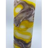 Murano ? Frosted hand blown studio art glass cylindrical vase size 20cm H x 7cm W