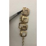 14k gold bracelet with CZ, approx 18" long and weight 18g (LV3)