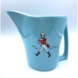 Vintage Wade water jug with Johnie Walker logo. Perfect condition. Pale blue and approximately 12.
