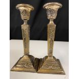Pair of bronze candlesticks (2), size 20cm x 8cm